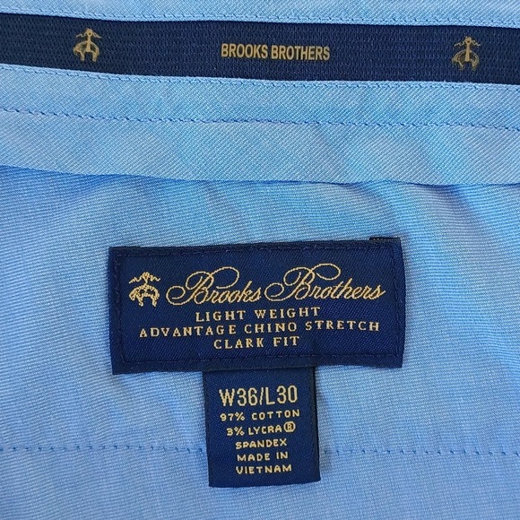 Brooks Brothers Mens Tan Advantage Chino Stretch Clark Fit Pants W36 L30 - Picture 2 of 8